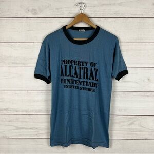 Vintage 1980s Alcatraz Prison Ringer T-Shirt XL